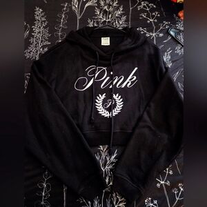 Black Hoodie with Pink Logo